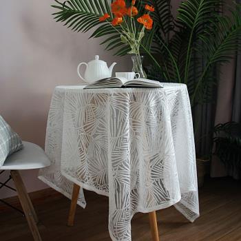 餐桌臺布蕾絲桌布長方形復古法式鏤空蓋布茶幾白色床頭柜田園野餐