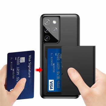 適用於三星S21 Ultra手機殼防摔插卡Galaxy S22+ 5G外殼可放公交卡S23保護套全包S20 FE男女S10帶裝卡套S9