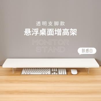 LZL 簡約現代膚感白色桌面顯示器增高架底座墊高托架書桌辦公桌面收納置物擴容架子筆記本屏幕墊高支架