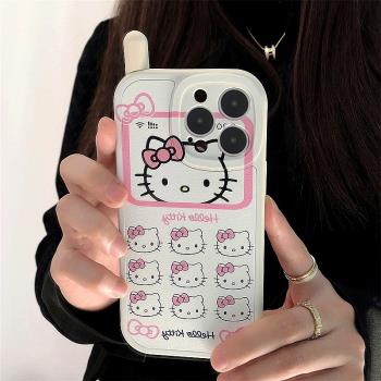 kt貓大哥大造型適用iPhone15promax蘋果14手機殼11矽膠XR創意7保護套8plus女xs軟殼12全包防摔13mini卡通可愛