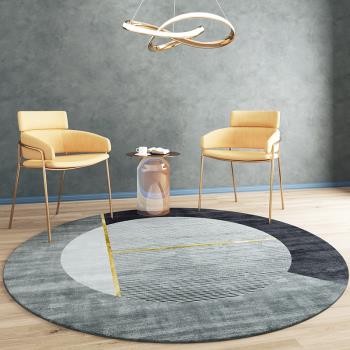 北歐輕奢客廳地毯圓形地墊ins現代簡約吊籃電腦椅子臥室床邊家用