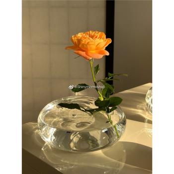 Shinymomo創意玻璃花瓶透明球型圓形瓶法式玻璃球ins日式花插器皿