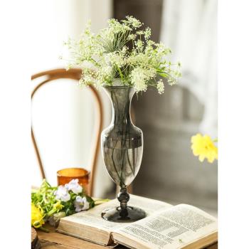 花時間《挑落》日式手工輕薄玻璃花瓶小清新辦公桌擺件鮮花水培花
