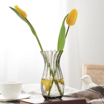 復古玻璃花瓶ins風客廳玄關餐桌插花擺件家居裝飾品透明水養鮮花