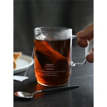 日本PUEBCO耐熱玻璃馬克杯透明玻璃杯水杯咖啡杯創意可堆疊塔杯