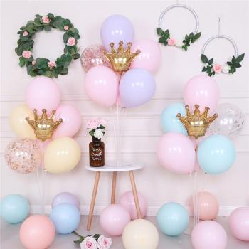 ins氣球布置馬卡龍氣球兒童寶寶生日派對裝飾桌擺 飄新年商場布置
