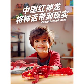 [兒童節禮物]赫寶機器人仿生智能電動遙控中國龍昆蟲兒童男孩玩具