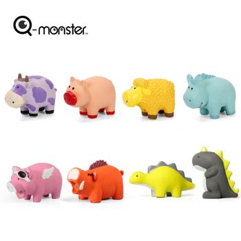 Q-monster狗狗玩具橡膠發聲怪叫豬柴犬巴哥法鬥柯基陪伴寵物用品