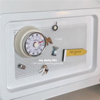 *Fish store*復古圓形定時器廚房烘培小工具計時器提醒器磁鐵冰箱