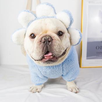 巴哥法鬥衣服柴犬胖狗加厚衣服寵物狗鬥牛加絨保暖帶帽衣服秋冬裝