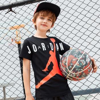 Nike Air Jordan耐克童裝男童女童短袖T恤2023新款兒童中大童夏裝