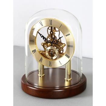 漢時鐘表現代客廳坐鐘輕奢仿機械裝飾時鐘創意臺鐘家用座鐘D266