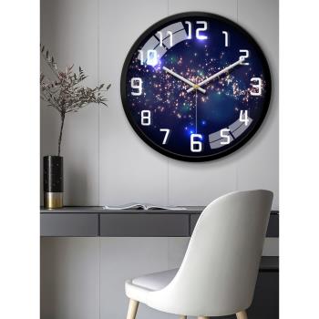 夜光鐘表掛鐘客廳家用2022新款電子時鐘時尚靜音掛墻臥室現代簡約