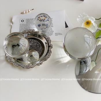 Yoona Home韓國ins 招財透明水晶球桌面裝飾陳列拍照道具擺件家用