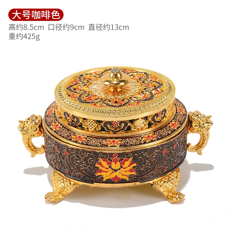 歐斯特八吉祥銅香爐景泰藍琺瑯彩繪蓮花熏香爐佛前熏香爐擺件|香薰爐