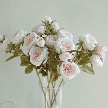 仿真花 三頭奧斯汀玫瑰仿真花 家居裝飾 花藝造景 軟裝陳設 婚禮
