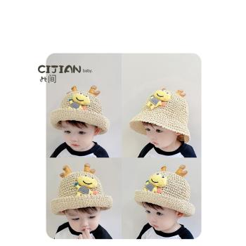 草帽寶寶夏季嬰兒男童女童遮陽帽