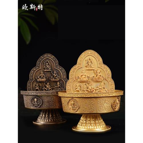 歐斯特 水財神 黃財神六路財神像桌面擺件 銅碗黑財神五姓財神碗