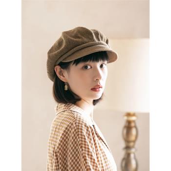 夏季女薄款針織時尚日系報童帽