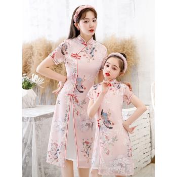 夏款女童旗袍復古中國風親子裝
