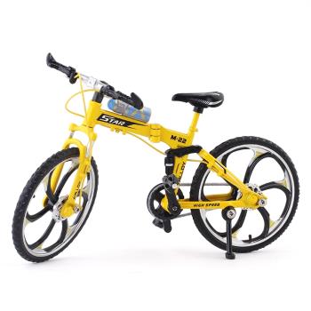 1/10合金模型自行車迷你仿真單車玩具山地公路折疊車擺件創意禮物