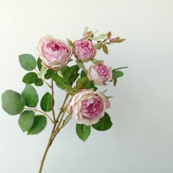 法國伊甸園玫瑰仿真花絹花假花 歐式復古餐桌客廳家居擺放裝飾