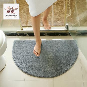 純色半圓地毯門口地墊家用浴室門墊衛生間防滑墊吸水地墊廚房腳墊
