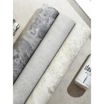 墻紙自粘裝飾臥室房間水泥灰色壁紙北歐水磨石工業風防水墻貼貼紙