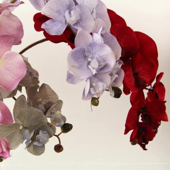 歐式復古仿真蝴蝶蘭秋色系花材婚慶裝飾造景用花家居裝飾餐桌花藝
