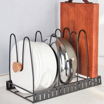 廚房多層鍋具置物架家用櫥柜內分層放鍋架砧板鍋蓋臺面收納架子
