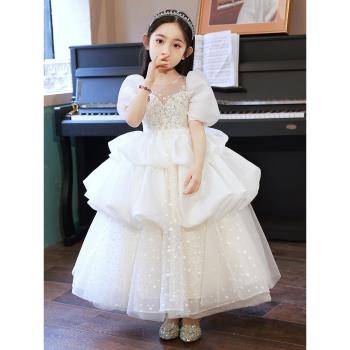 女童禮服輕奢小眾高端兒童鋼琴演出服花童婚禮小女孩主持人公主裙