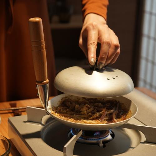 日本進口北陸鋁親子鍋蓋澆飯滑蛋雞肉丼飯日式料理豎柄迷你平底鍋