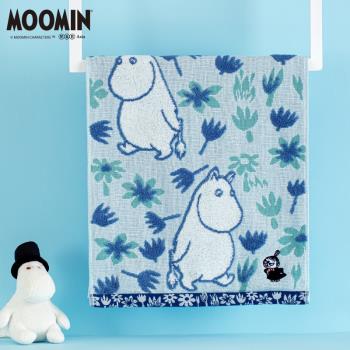 夕才兒美術館 MOOMIN姆明 漫步純棉毛巾單面紗布全棉家用高階面巾
