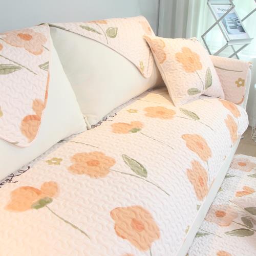 全棉沙發墊布藝四季通用座墊靠背巾蓋布田園簡約現代防滑沙發套罩