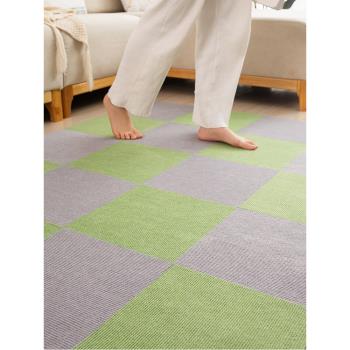 臥室地毯拼接地墊大面積地板墊滿鋪免膠自粘墊子房間陽臺方塊腳墊