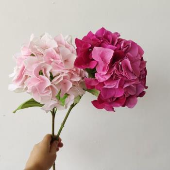 高檔仿真保濕手感繡球花客廳餐廳裝飾花束室內擺設擺件假花仿真花