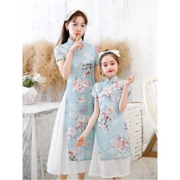 夏款女童旗袍中國風漢服親子裝