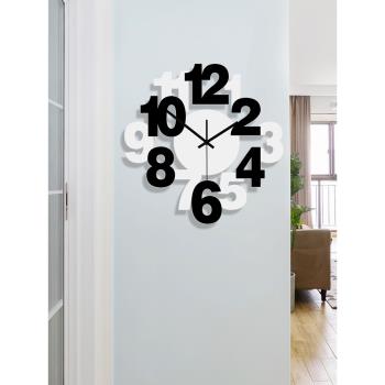 鐘表掛鐘客廳時鐘北歐簡約家用鐘飾時尚數字掛表現代石英鐘掛墻鐘