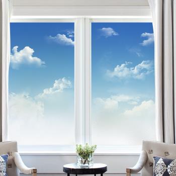 玻璃貼紙透光不透明陽臺窗戶天空裝飾窗貼磨砂靜電廁所貼膜窗花紙