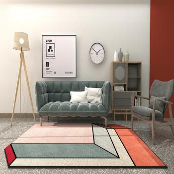 北歐地毯客廳茶幾地毯不規則家用床邊地毯美式輕奢3D地毯臥室ins