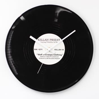 HICAT黑膠唱片創意掛鐘 歐式個性客廳靜音石英鐘表座鐘復古裝飾表