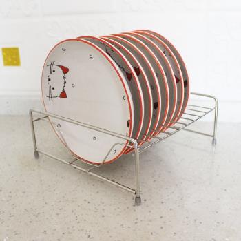 304不銹鋼骨碟菜盤子碟架小號單層簡易瀝水櫥柜消毒柜收納置物架