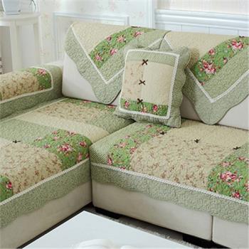 四季田園沙發墊子歐式皮沙發坐墊簡約現代全棉沙發巾布藝墊子防滑