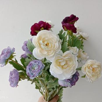 高品質露蓮玫瑰仿真花擺件 客廳餐桌花擺花桌面裝飾花卉牡丹假花