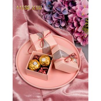 MISSXIU[愛之心]婚慶用品結婚喜糖盒ins風簡約小號糖盒成品免折疊
