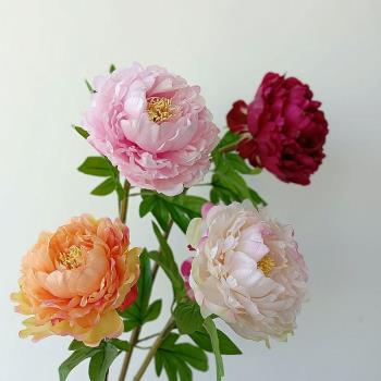 中式高品質仿真花花王牡丹絹花 客廳餐桌花假花花束單枝裝飾擺件