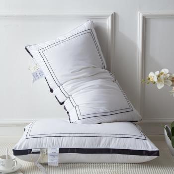 五星級酒店枕頭枕芯全棉純白色超柔軟純棉立體護頸保健枕頭單雙人