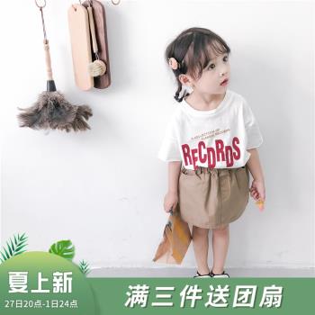 MS短袖T恤夏裝新款兒童洋氣字母印花百搭上衣AF68906