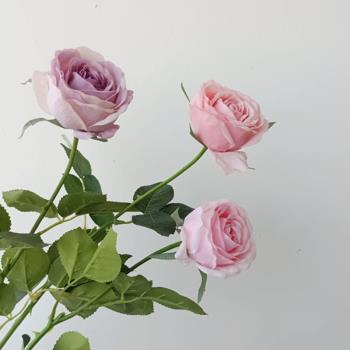單支手感保濕玫瑰花仿真花絹花家居假花裝飾客廳餐桌擺件超級推薦