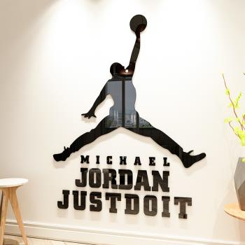 nba喬丹籃球明星人物亞克力3d立體墻貼畫學校宿舍臥室貼紙裝飾品